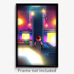 Pixel Art Poster - Peaceful Video Game (8 Bit Psychedelic Video Game Print)