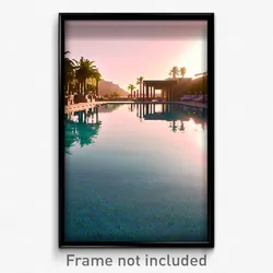 Pixel Art Poster - Clear Oasis (8 Bit Psychedelic Trippy Weird Video Game Print)