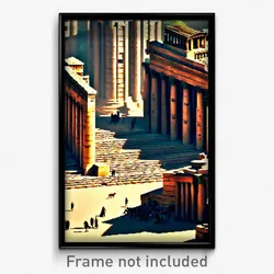 Pixel Art Poster - Wild Acropolis (8 Bit Psychedelic Trippy Video Game Print)