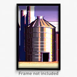Pixel Art Poster - Unrealistic Silo (8 Bit Psychedelic Trippy Video Game Print)