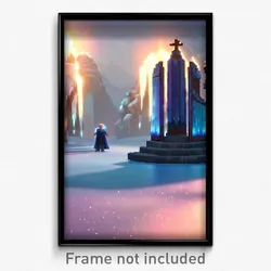 Pixel Art Poster - Frozen Resting Place (8 Bit Psychedelic Video Game Print)