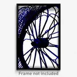 Pixel Art Poster - Wire Frame Glitchy Wheel (8 Bit Psychedelic Video Game Print)