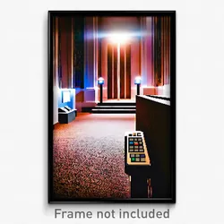 Pixel Art Poster - Remote Courthouse (8 Bit Psychedelic Trippy Video Game Print)