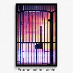 Pixel Art Poster - Digital Gate (8 Bit Psychedelic Trippy Video Game Print)