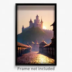 Pixel Art Poster - Spectacular Fortress (8 Bit Psychedelic Video Game Print)