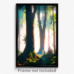 Pixel Art Poster - Marvelous Woods (8 Bit Psychedelic Trippy Video Game Print)