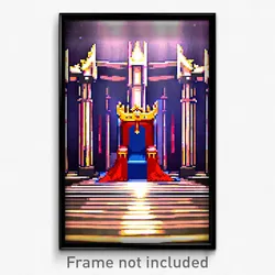 Pixel Art Poster - Marvelous Throne Room (8 Bit Psychedelic Video Game Print)