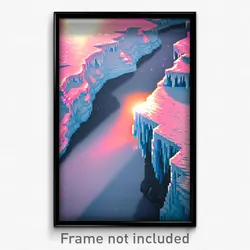 Pixel Art Poster - Frozen Rift (8 Bit Psychedelic Trippy Weird Video Game Print)