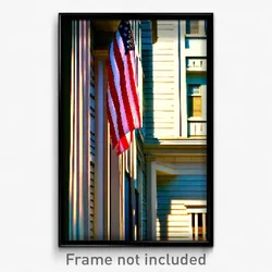 Pixel Art Poster - Mellow American Architecture (8 Bit Video Game Print)
