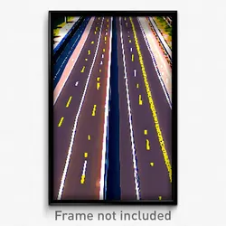 Pixel Art Poster - Simplistic Highway (8 Bit Psychedelic Video Game Print)