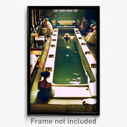 Pixel Art Poster - Elderly Baths (8 Bit Psychedelic Trippy Video Game Print)