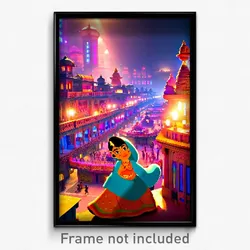 Pixel Art Poster - Plush Indian City (8 Bit Psychedelic Trippy Video Game Print)