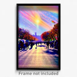 Pixel Art Poster - Dangerous New Year Day (8 Bit Psychedelic Video Game Print)