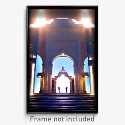 Pixel Art Poster - Monumental Entrance (8 Bit Psychedelic Video Game Print)
