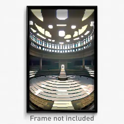 Pixel Art Poster - Circular Repository (8 Bit Psychedelic Video Game Print)