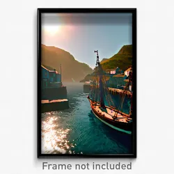 Pixel Art Poster - Humble Harbour (8 Bit Psychedelic Trippy Video Game Print)