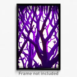 Pixel Art Poster - Purple Rookery (8 Bit Psychedelic Trippy Video Game Print)