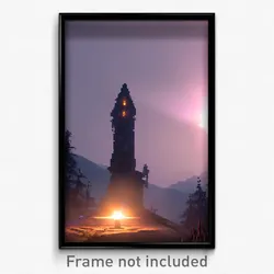 Pixel Art Poster - Haunted Summit (8 Bit Psychedelic Trippy Video Game Print)
