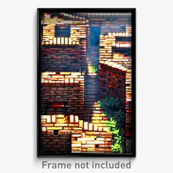 Pixel Art Poster - Ancient Brickyard (8 Bit Psychedelic Trippy Video Game Print)