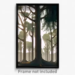 Pixel Art Poster - Agitated Trees (8 Bit Psychedelic Trippy Video Game Print)
