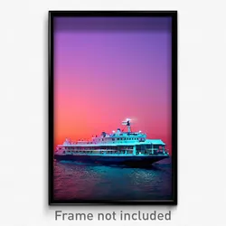 Pixel Art Poster - Grandiose Ferry (8 Bit Psychedelic Trippy Video Game Print)