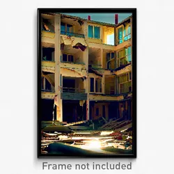 Pixel Art Poster - Tattered Hotel (8 Bit Psychedelic Trippy Video Game Print)