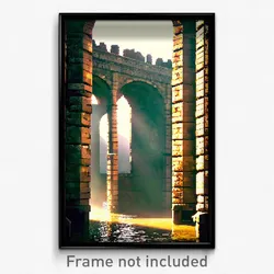 Pixel Art Poster - Old Aquaduct (8 Bit Psychedelic Trippy Video Game Print)