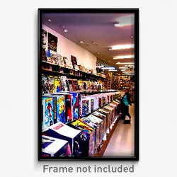 Pixel Art Poster - Notable Comic Book Store (8 Bit Psychedelic Video Game Print)