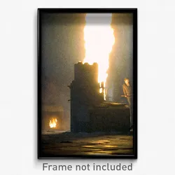 Pixel Art Poster - Dreary Furnace (8 Bit Psychedelic Trippy Video Game Print)