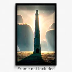Pixel Art Poster - Interesting Menhir (8 Bit Psychedelic Video Game Print)