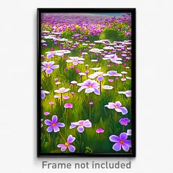 Pixel Art Poster - Flowery Tundra (8 Bit Psychedelic Trippy Video Game Print)