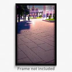 Pixel Art Poster - Humble Plaza (8 Bit Psychedelic Trippy Video Game Print)