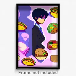 Pixel Art Poster - Anime Like Taco (8 Bit Psychedelic Trippy Video Game Print)