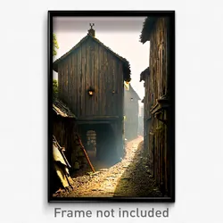 Pixel Art Poster - Narrow Hovel (8 Bit Psychedelic Trippy Video Game Print)
