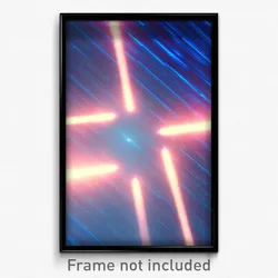 Pixel Art Poster - Blue Hyperspace (8 Bit Psychedelic Trippy Video Game Print)