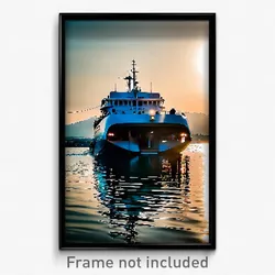 Pixel Art Poster - Striking Ferry (8 Bit Psychedelic Trippy Video Game Print)