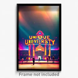Pixel Art Poster - Unique University (8 Bit Psychedelic Trippy Video Game Print)