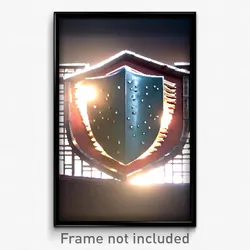 Pixel Art Poster - Familiar Shield (8 Bit Psychedelic Trippy Video Game Print)