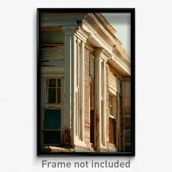 Pixel Art Poster - Worn American Architecture (8 Bit Video Game Print)