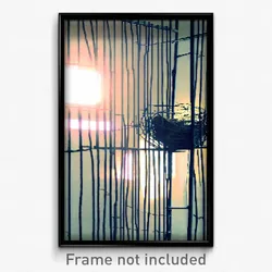 Pixel Art Poster - Wire Frame Nest (8 Bit Psychedelic Trippy Video Game Print)