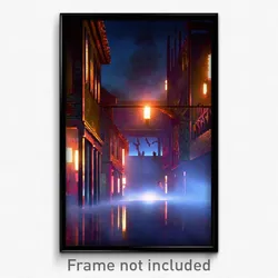 Pixel Art Poster - Infamous Pallisade (8 Bit Psychedelic Video Game Print)