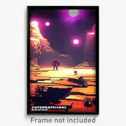 Pixel Art Poster - Superficial Badland (8 Bit Psychedelic Video Game Print)