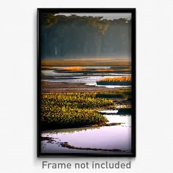 Pixel Art Poster - Deserted Wetland (8 Bit Psychedelic Trippy Video Game Print)