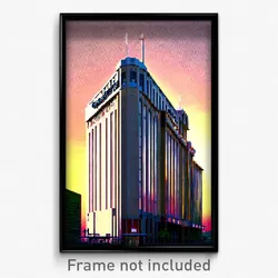 Pixel Art Poster - Giant Hotel (8 Bit Psychedelic Trippy Weird Video Game Print)