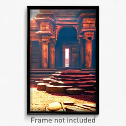 Pixel Art Poster - Bumpy Ancient Architecture (8 Bit Video Game Print)