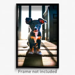 Pixel Art Poster - Incredible Puppy (8 Bit Psychedelic Trippy Video Game Print)