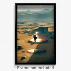Pixel Art Poster - Ample Battlefield (8 Bit Psychedelic Trippy Video Game Print)