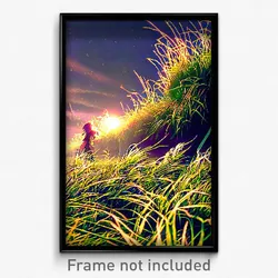 Pixel Art Poster - Lost Grass (8 Bit Psychedelic Trippy Weird Video Game Print)