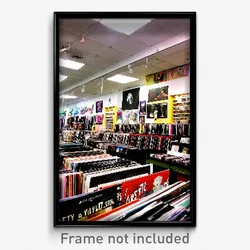 Pixel Art Poster - Artistic Vinyl Store (8 Bit Psychedelic Video Game Print)