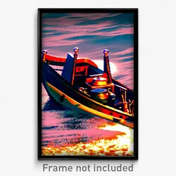 Pixel Art Poster - Coarse Boat (8 Bit Psychedelic Trippy Weird Video Game Print)